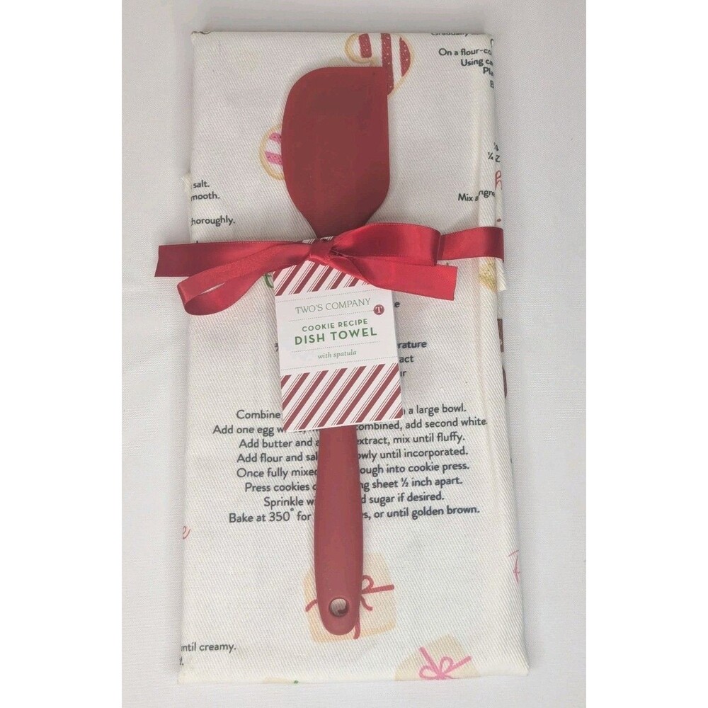 Two's Company: Christmas Cookie Recipe Dish Towel and Spatula Gift Idea ~ New